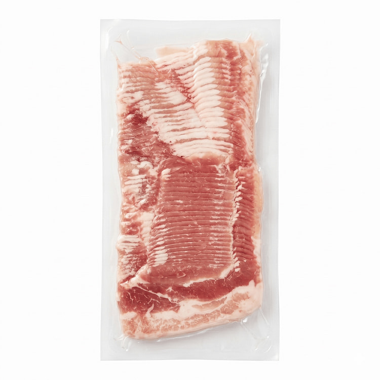 Pork Single Rib Belly Thin Sliced Frozen 1 lb