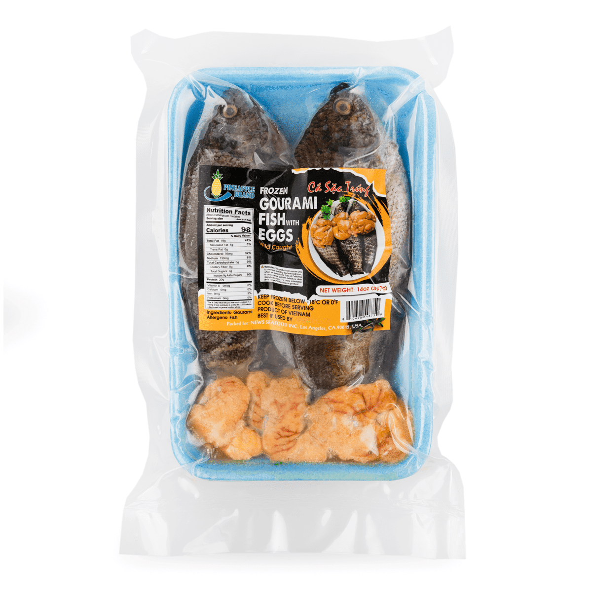 Pineapple Gourami Fish with Eggs, Frozen 14 oz