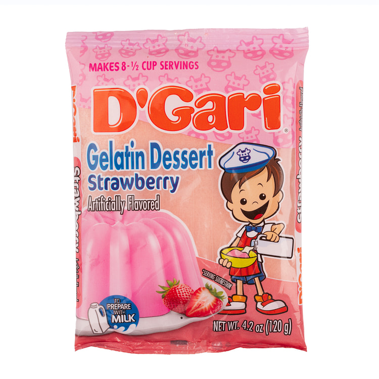 Postre de Gelatina de Leche Sabor Fresa D'Gari