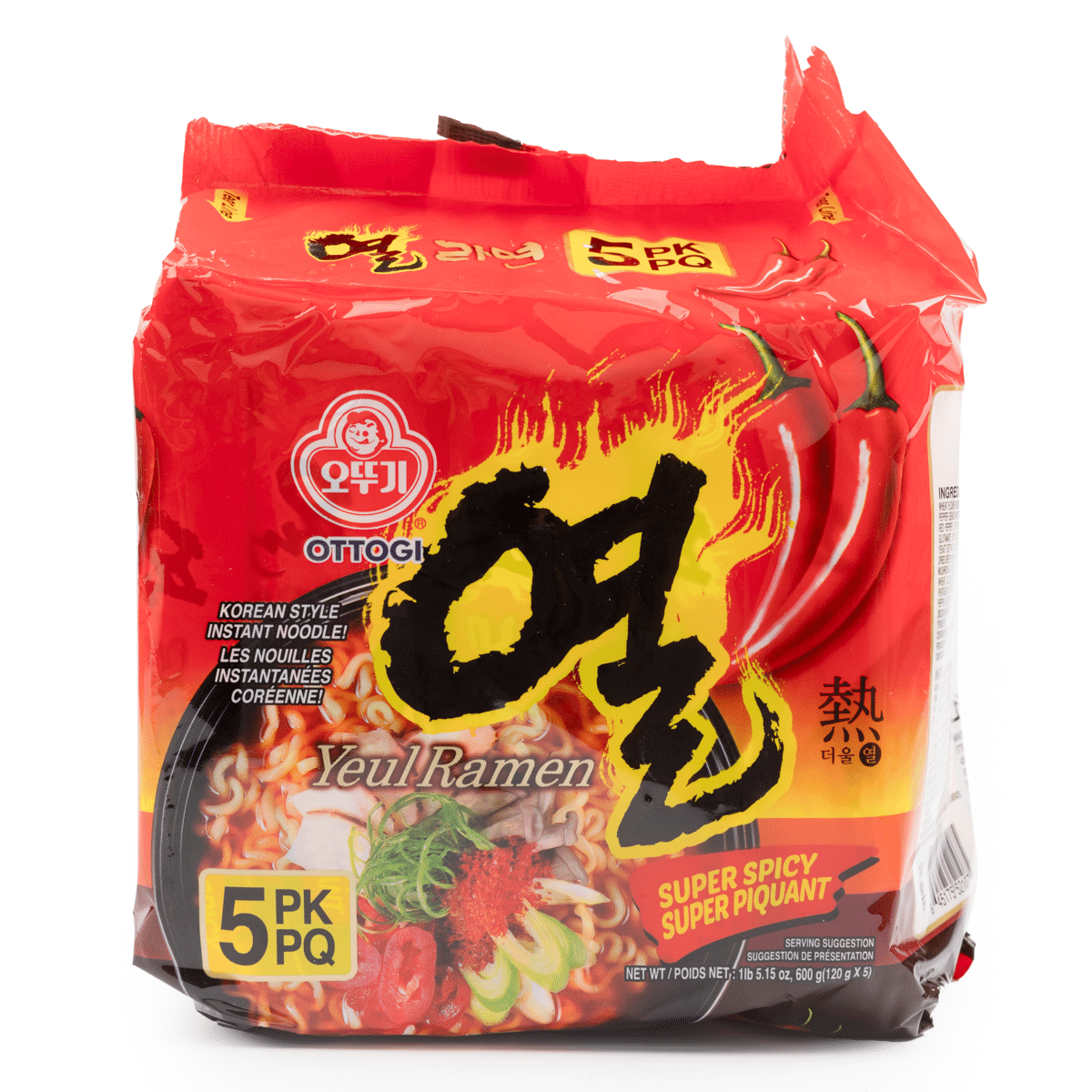 不倒翁 方便面 辛辣味 120g*5 21.16 盎司*8 包