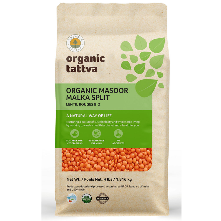 Organic Tattva Masoor Dal/ Red Lentil 4 lb