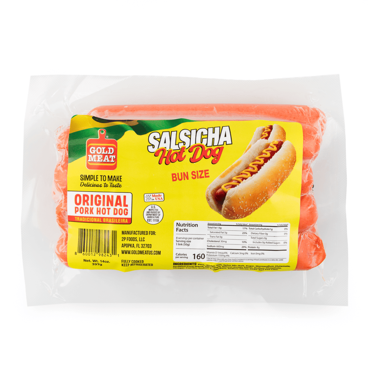 Gold Meat Hot Dot Sausage 14 oz
