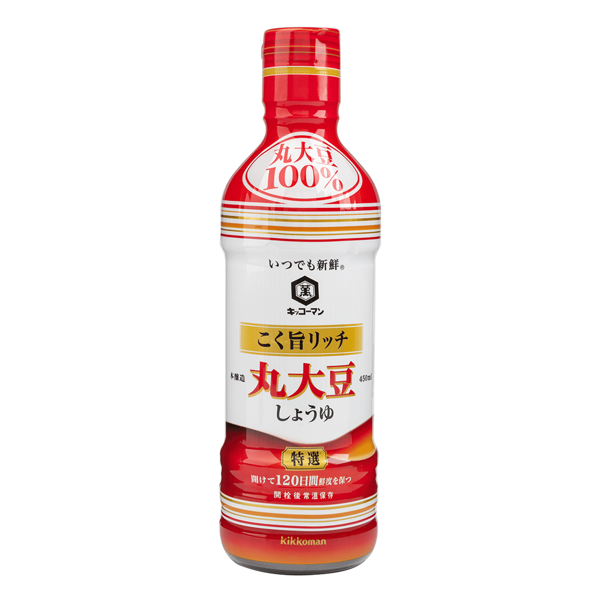 Kikkoman Soy Sauce Whole Bean in Squeeze Bottle 450 ml*12 pack