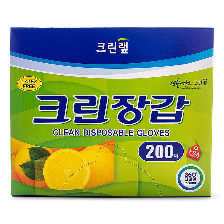 韩国制 Cleanwrap 乙烯基无粉一次性手套 200只