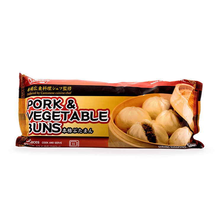 Shirakiku Pork & Vegetable Buns, 3pcs, Frozen 383 g