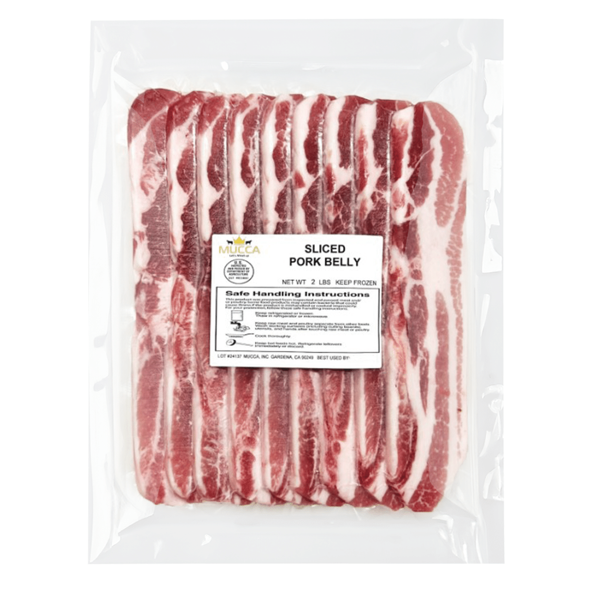 Single Ribbed Sliced Pork Belly (BBQ Cuts) 2 ポンド