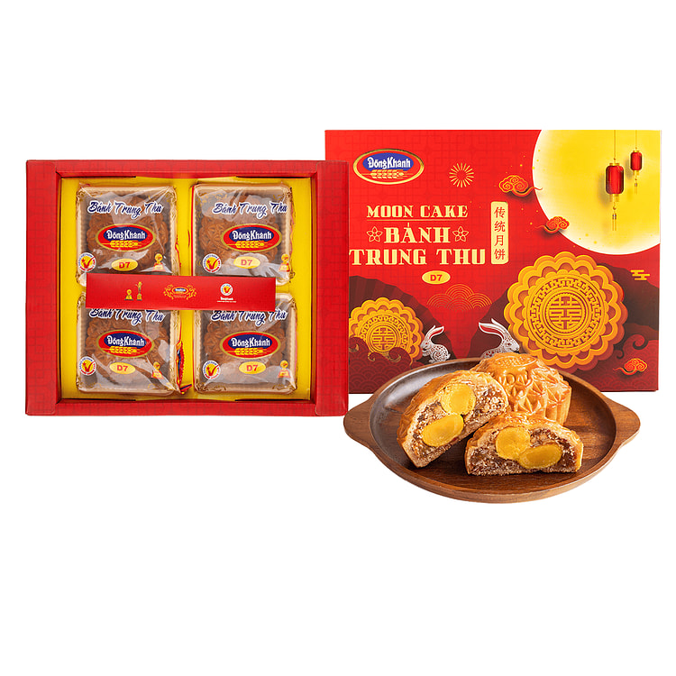 Dong Khanh Moon Cake Assorted Mix Nuts with 2 Salted Egg Yolks, Frozen 29.6