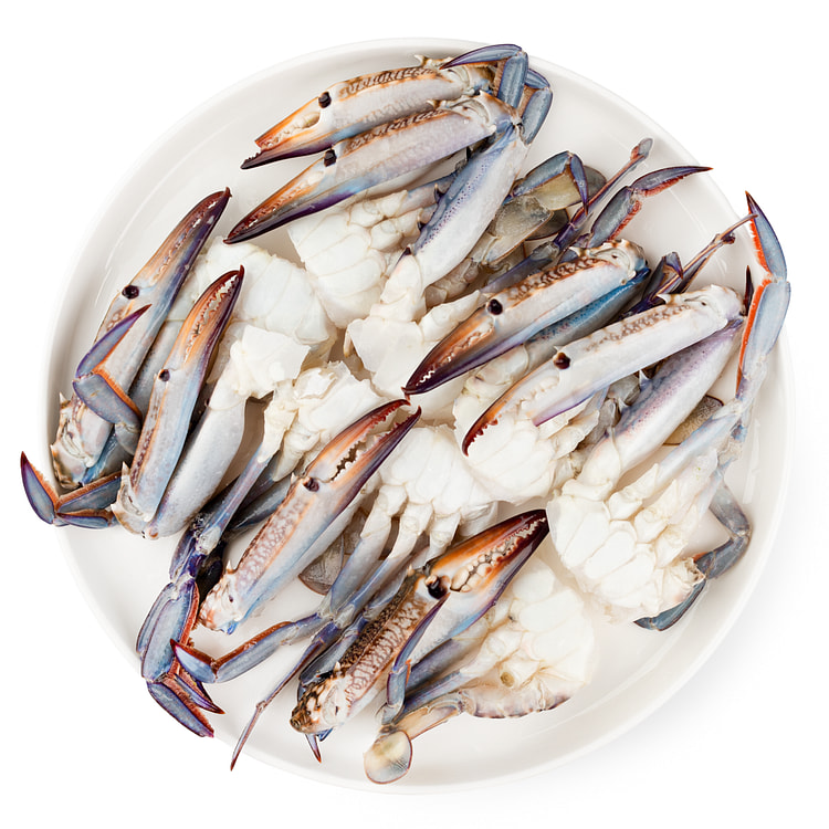 Wild Caught Cut Cleaned Blue Swimming Crabs , Frozen 1.5 lb