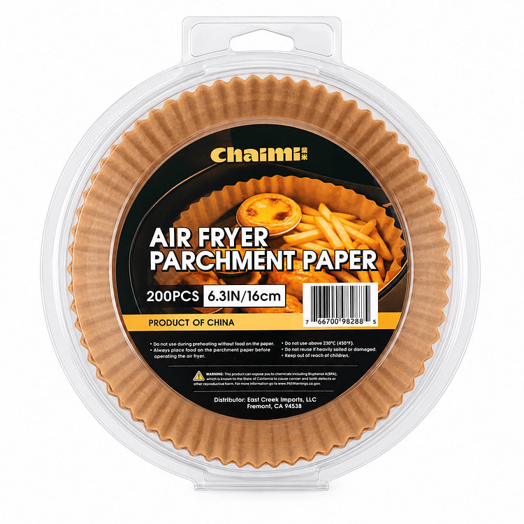 Chaimi Round Air Fryer Parchment Paper Liners - 6.3 Inch (16cm), 200 Count 
