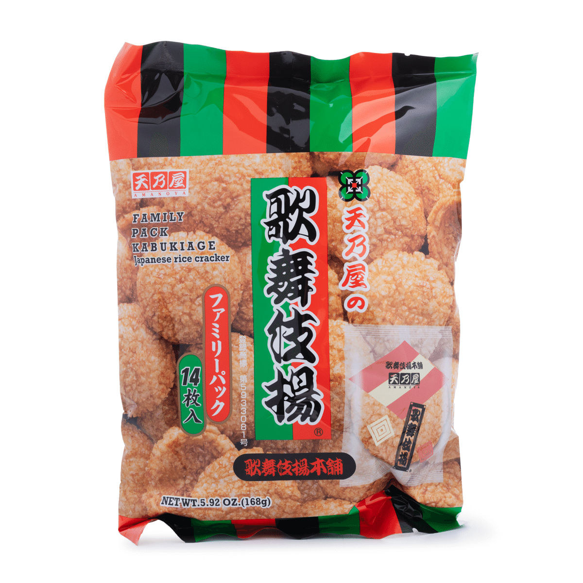 天乃屋 日式酱油味米饼 5.99 盎司
