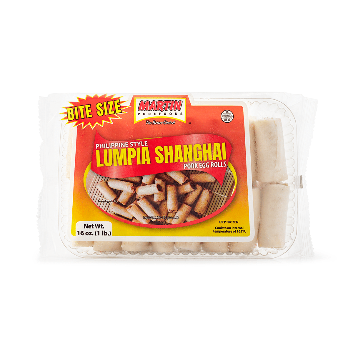 Martin Purefoods Bite Size Pork Lumpia Shanghai, Frozen 16 oz