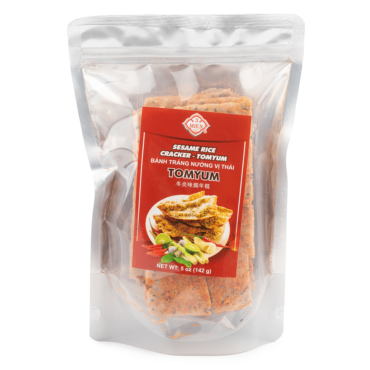 3 Mien Sesame Cracker Tomyum 5 oz