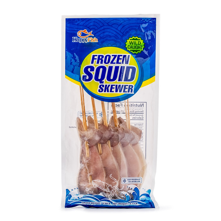 Mực Xiên Happy Fish, Đông Lạnh 5 xiên 0.9 lb