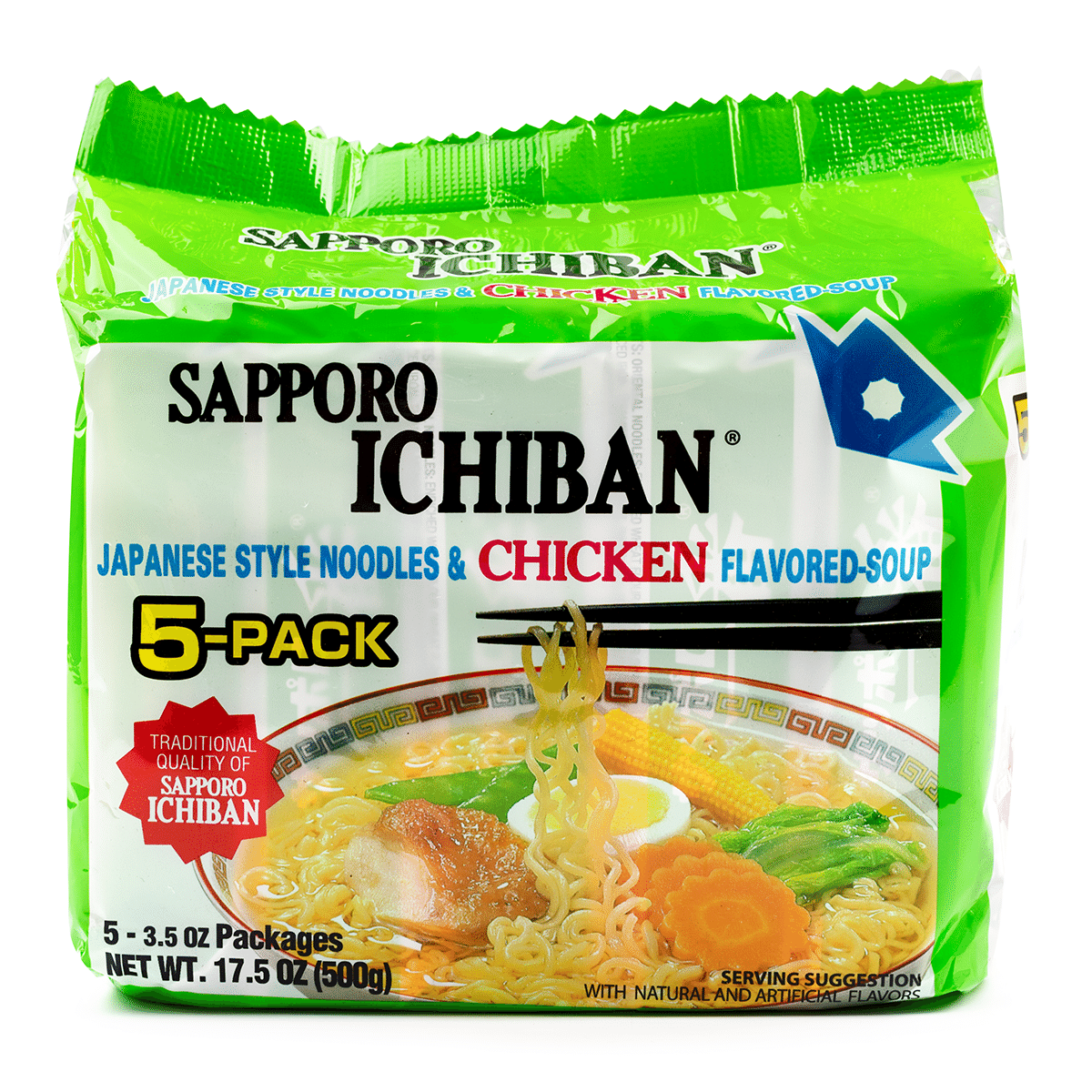 Sapporo Ichiban Instant Noodle Chicken Flavor 5pk 17.5 oz*6 pack