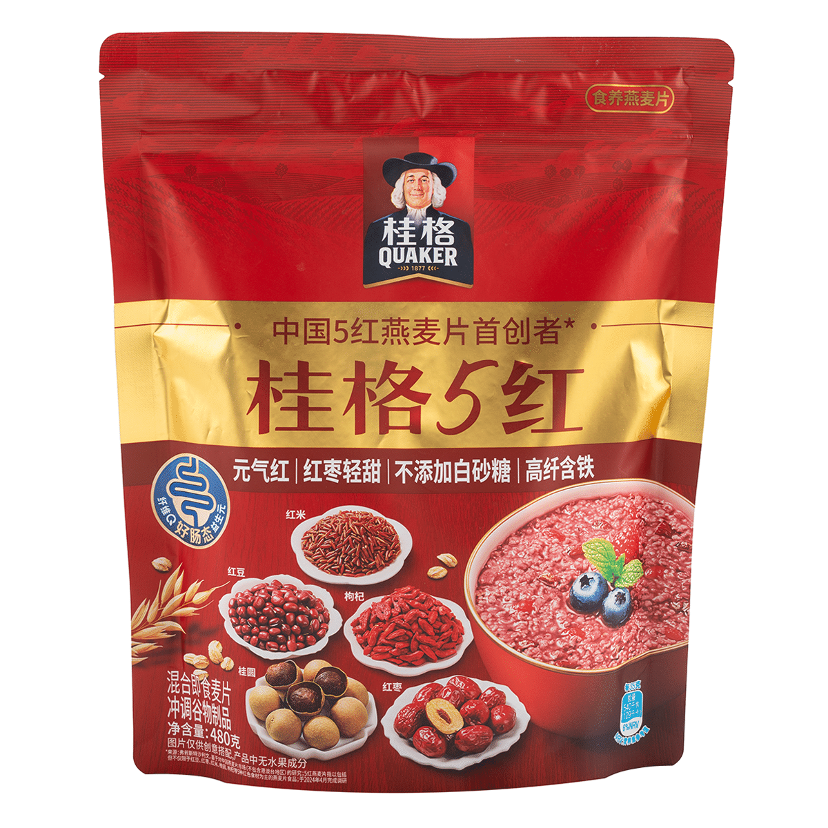 桂格 5红混合即食麦片 480 克