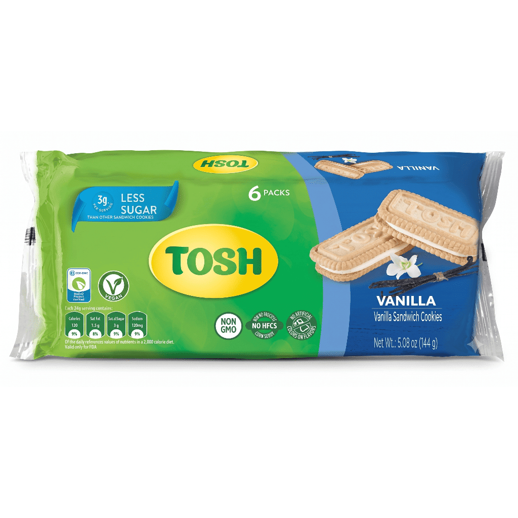 Tosh Vanilla Cream Cookies – Low Sugar 5.08 oz