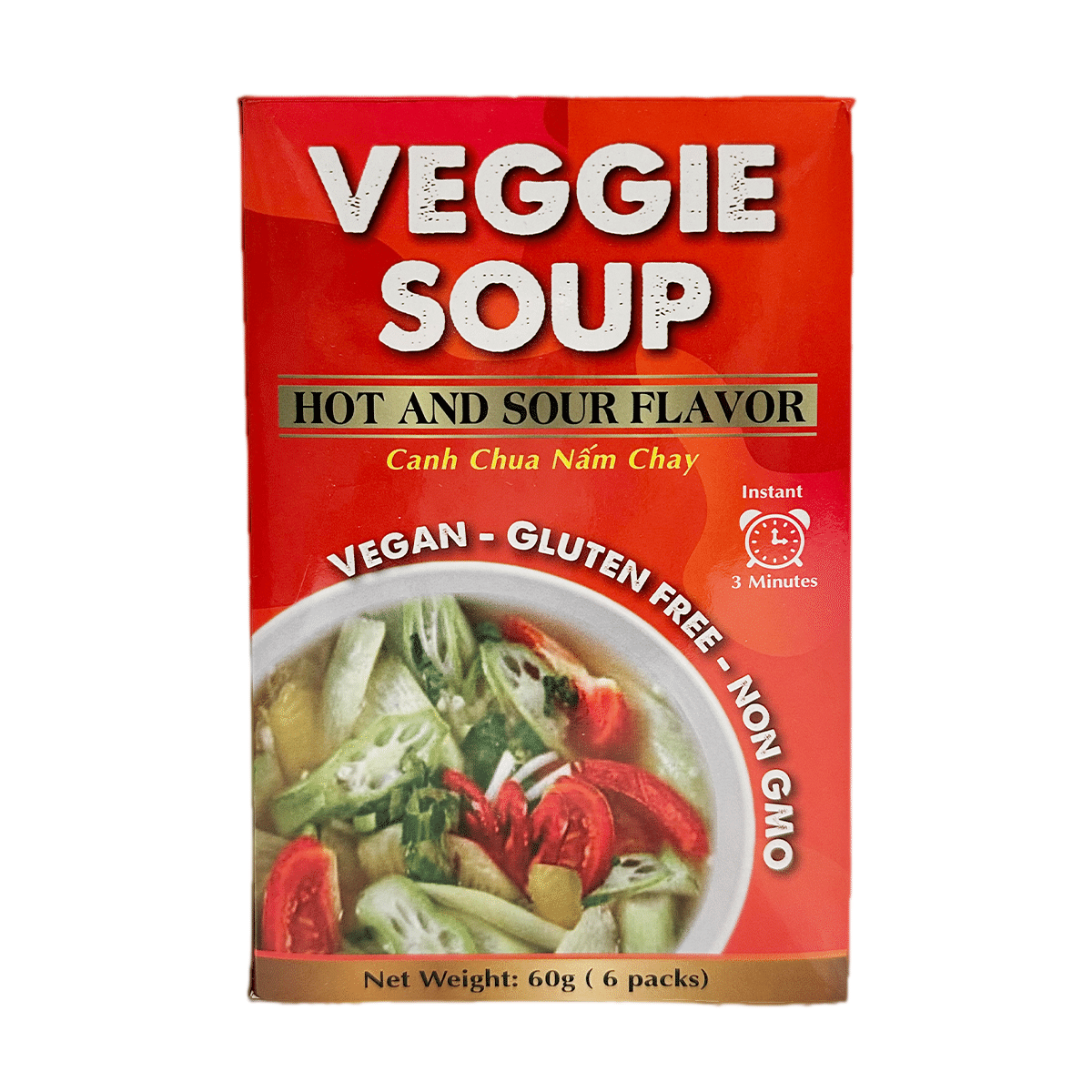 La Mekong Foods-Instant Vegan Hot and Sour Soup (6 Packs) 60 g