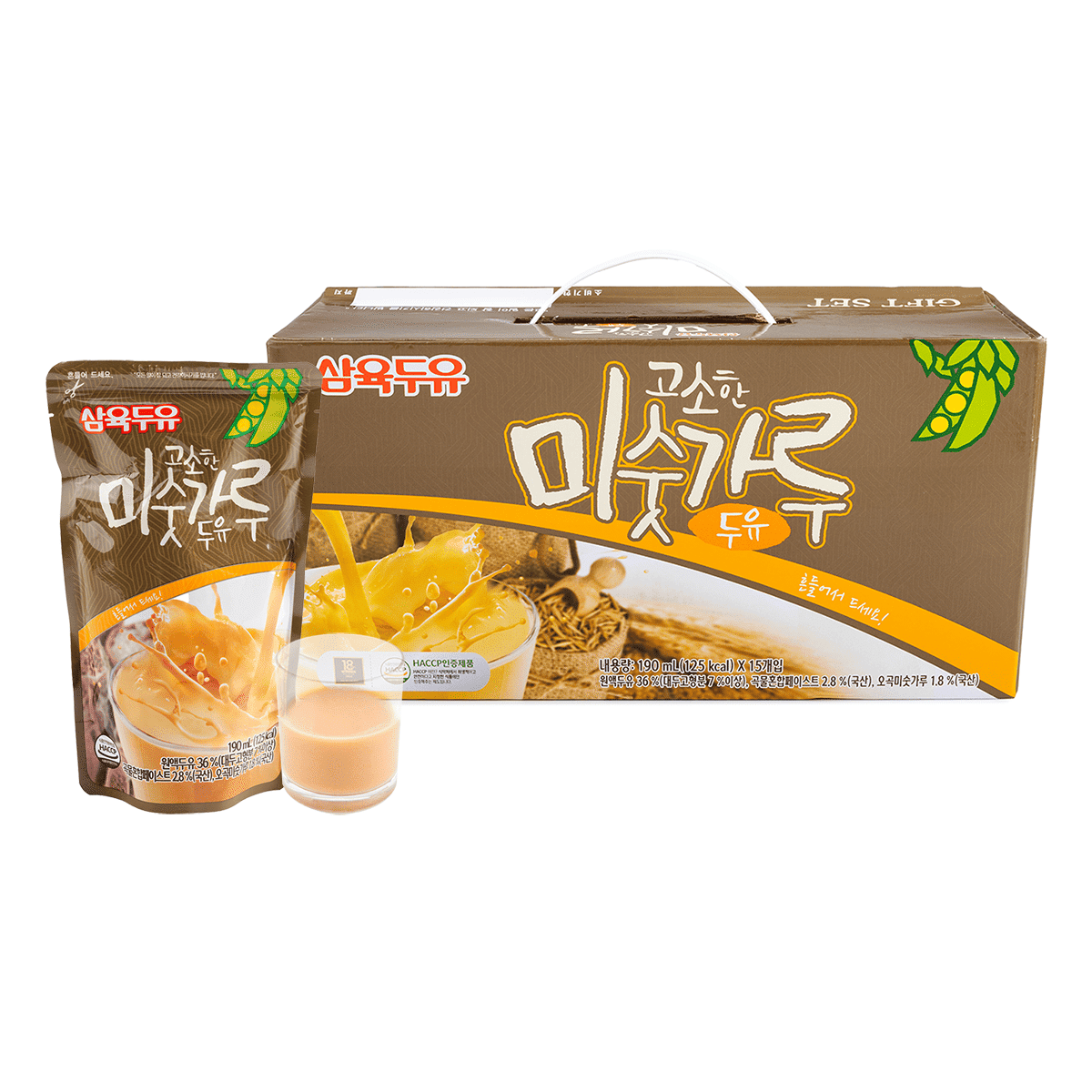 Sahmyook Foods Soymilk Brown 1 BOX 190 ml(ミリリットル)*15 パック