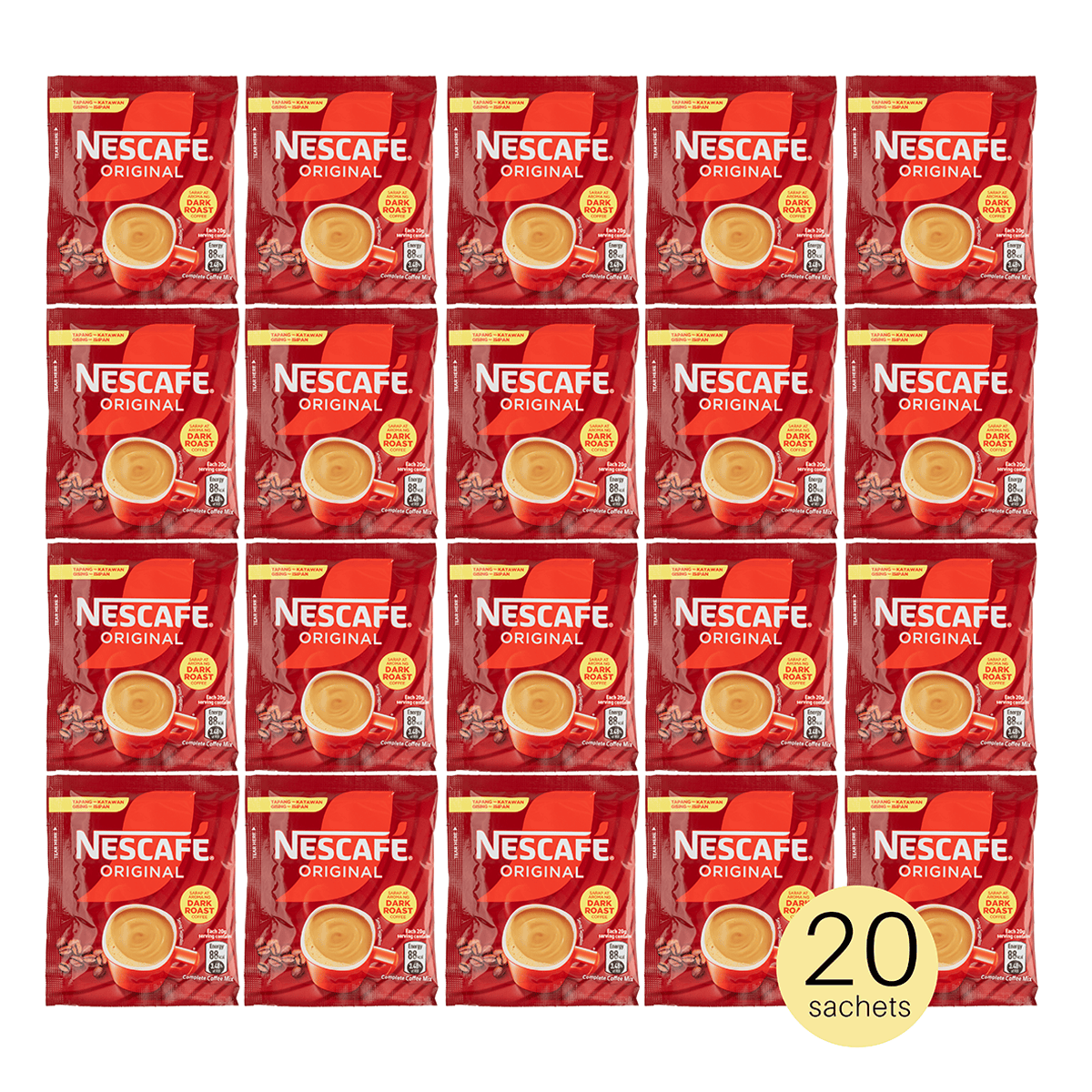 Get Nescafe Original 3-in-1 Coffee Dark Roast Mix 0.7 oz*20 pack
