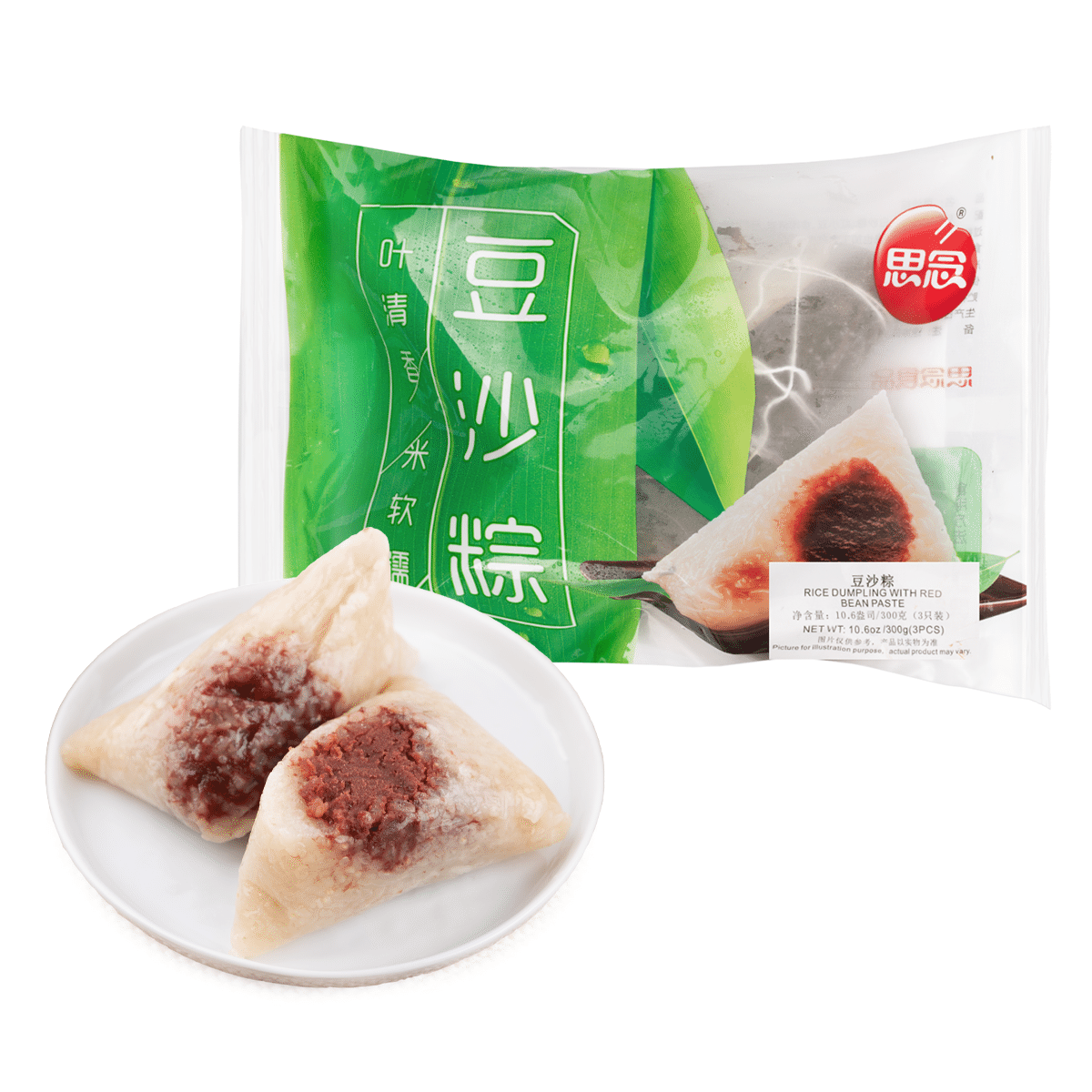 Synear Red Bean Paste Rice Dumpling, Frozen 3pc 300 g
