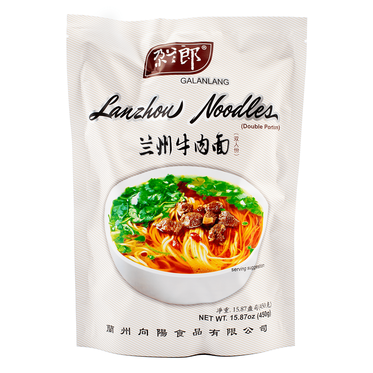 尕兰郎 兰州牛肉面 双人份 450 克