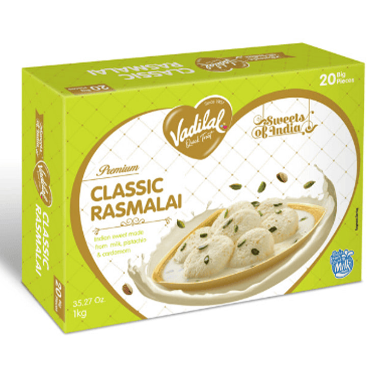 Vadilal Classic Rasmalai, Big Pack, Frozen 1000 g