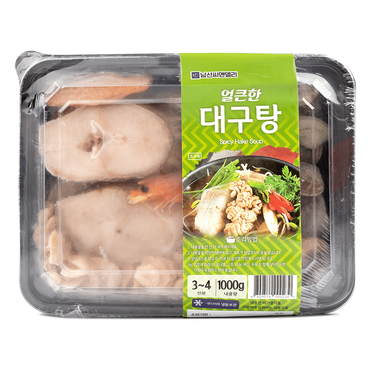 Jeollanam-do ซุปปลาฮาเกะเผ็ดแช่แข็งพร้อมซีฟู้ดมิกซ์ 2.2 ปอนด์
