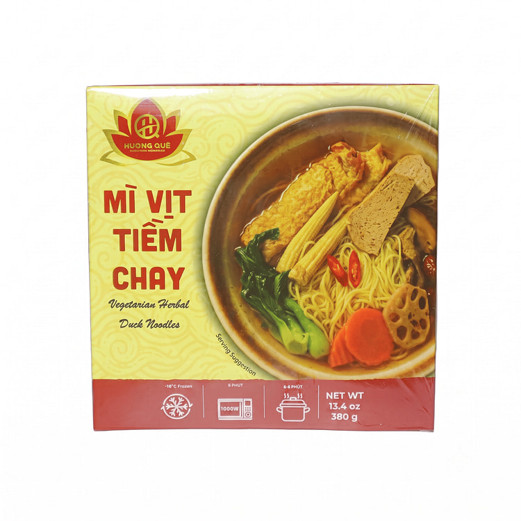 Huong Que Vegetarian Herbal Duck Noodle, Frozen 380 g