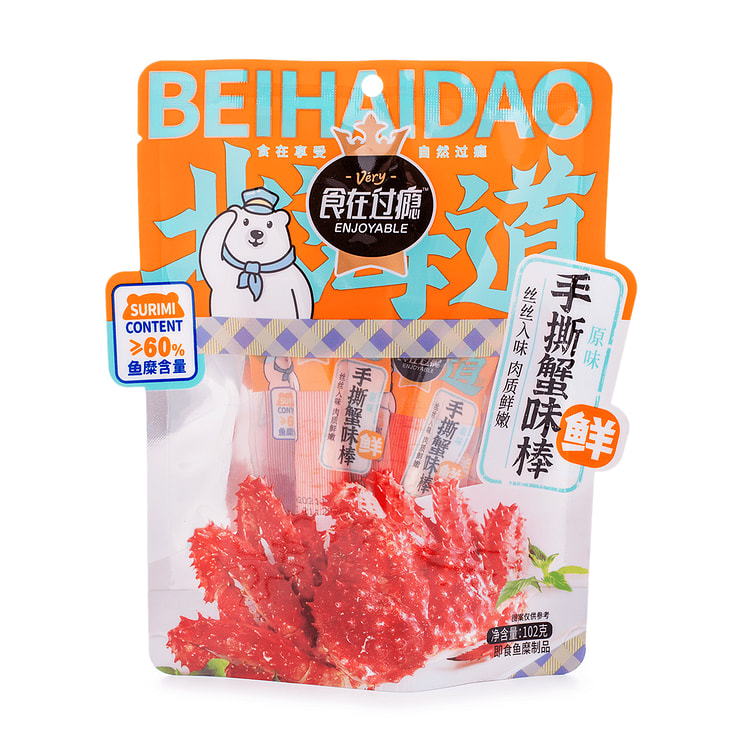 食在过瘾 手撕蟹味棒 原味 102 克