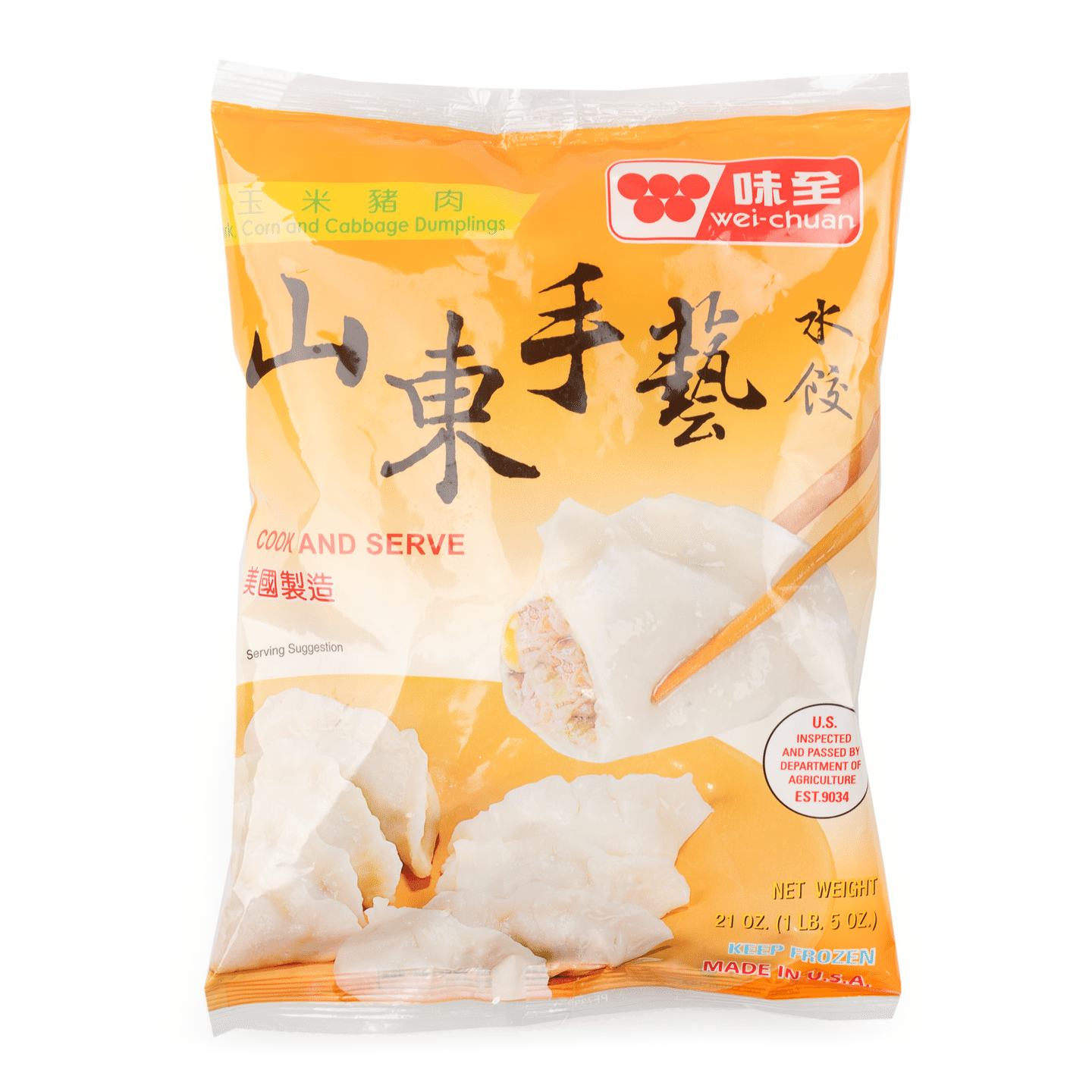 味全 山东手艺 玉米猪肉水饺 冷冻 21 盎司