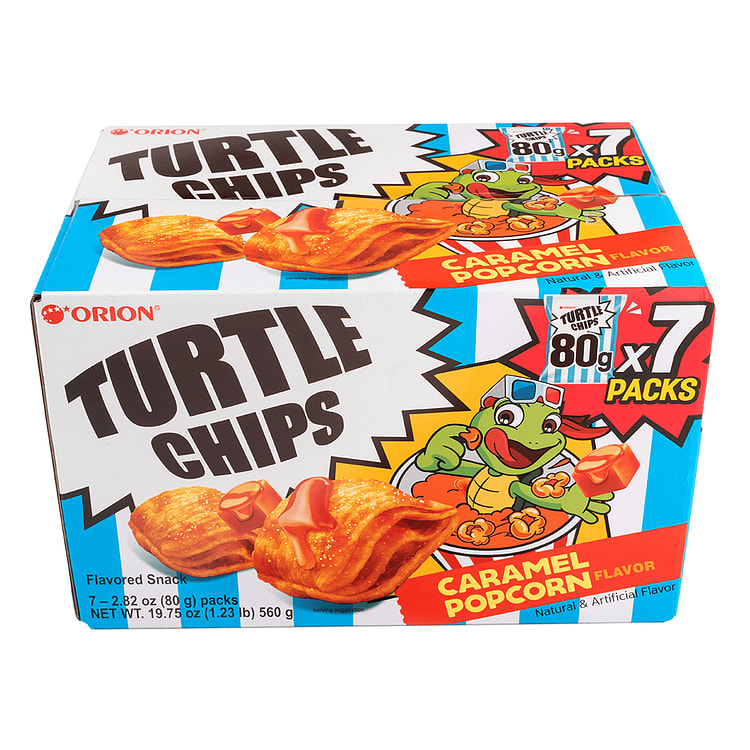 ORION TURTLE CHIPS CARAMEL 80 g*7 pack
