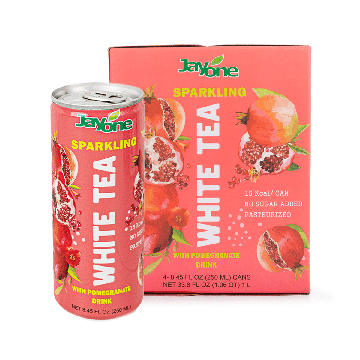 Bebida Espumosa Jayone, Té Blanco y Granada 8.45 onza(s) líquida(s)*4 latas