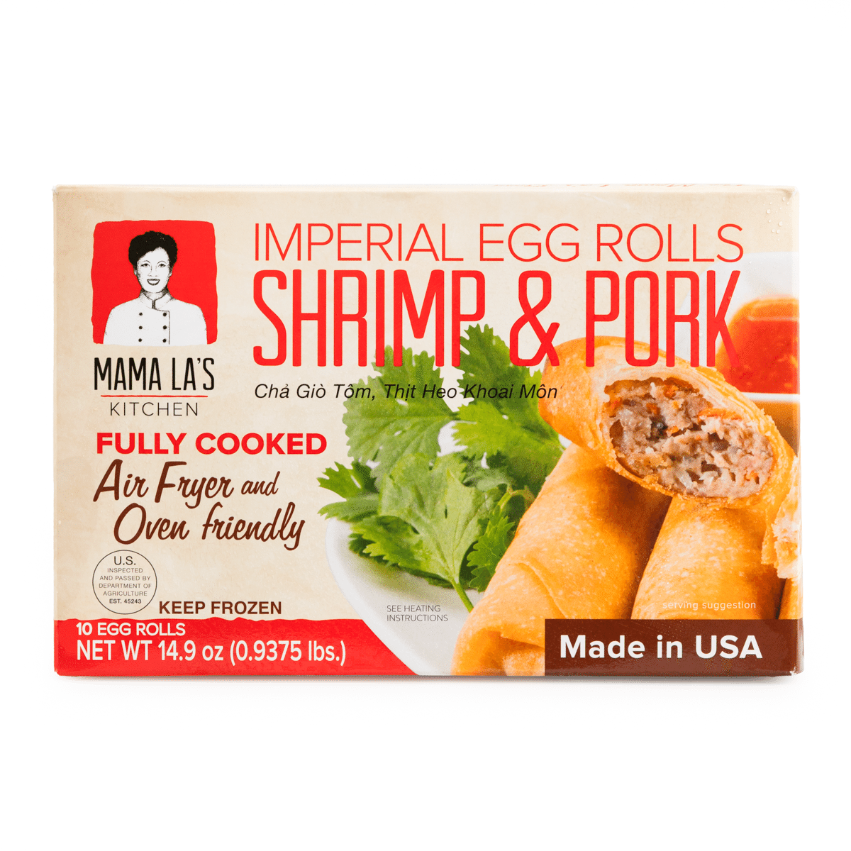 Mama La's Shrimp and Pork Egg Rolls, Frozen 425 g