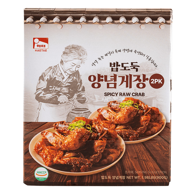 Haitai ปูหมักเผ็ดสไตล์เกาหลี (Yangnyeom Gejang) 2 แพ็ค