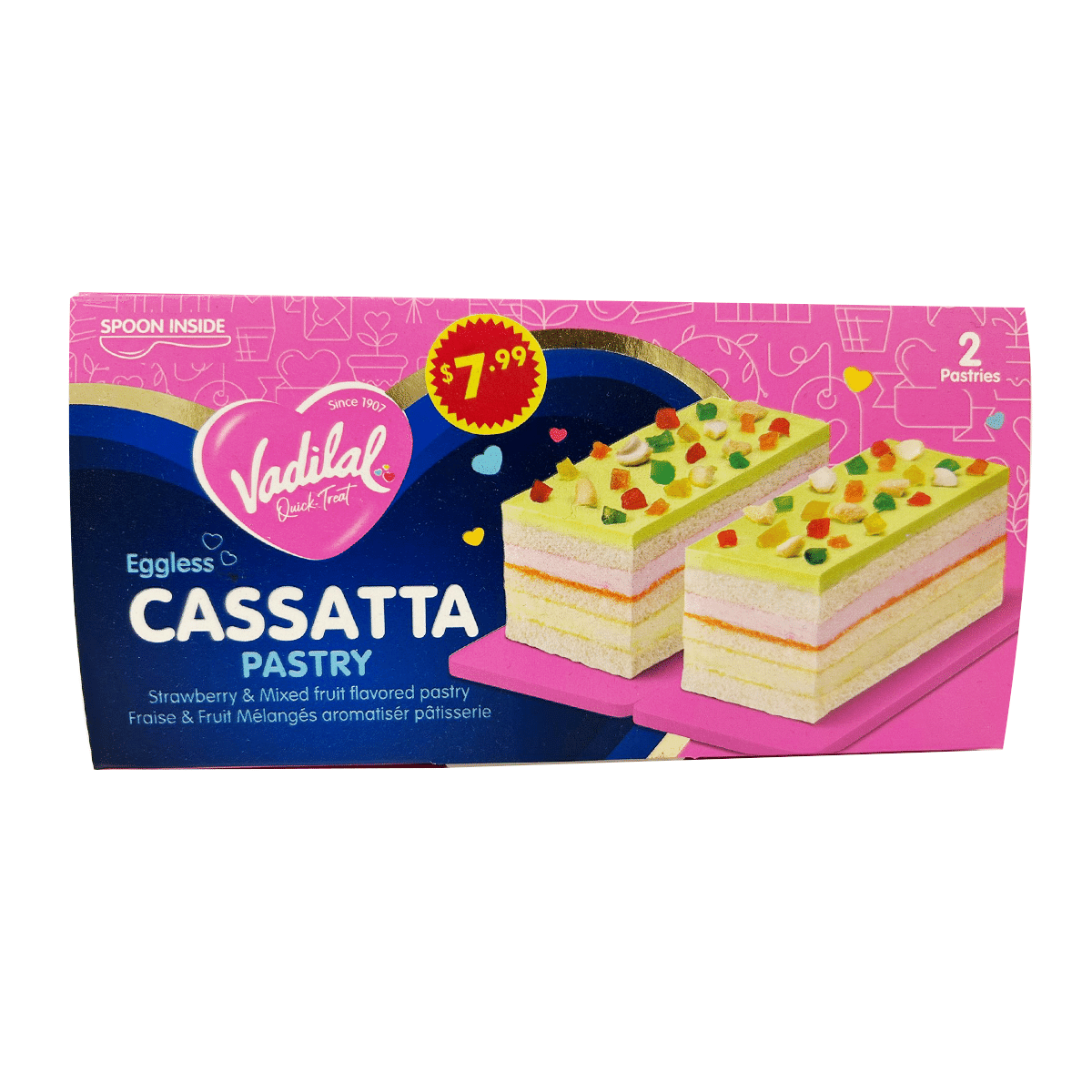 Vadilal Cassatta Pastry ( Eggless), Frozen 300 g