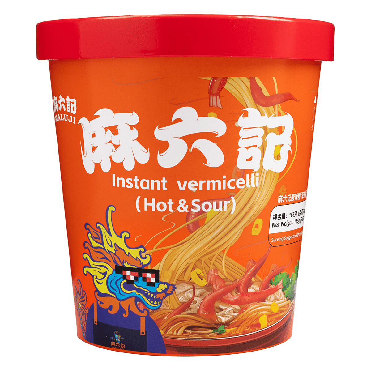 MALUJI Instant Vermicelli(Hot & Sour) 165 グラム*24 パック