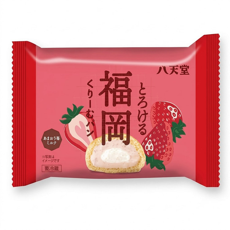 八天堂「冰淇淋口感」福冈甘王草莓牛奶奶油面包(单枚装) 74 克