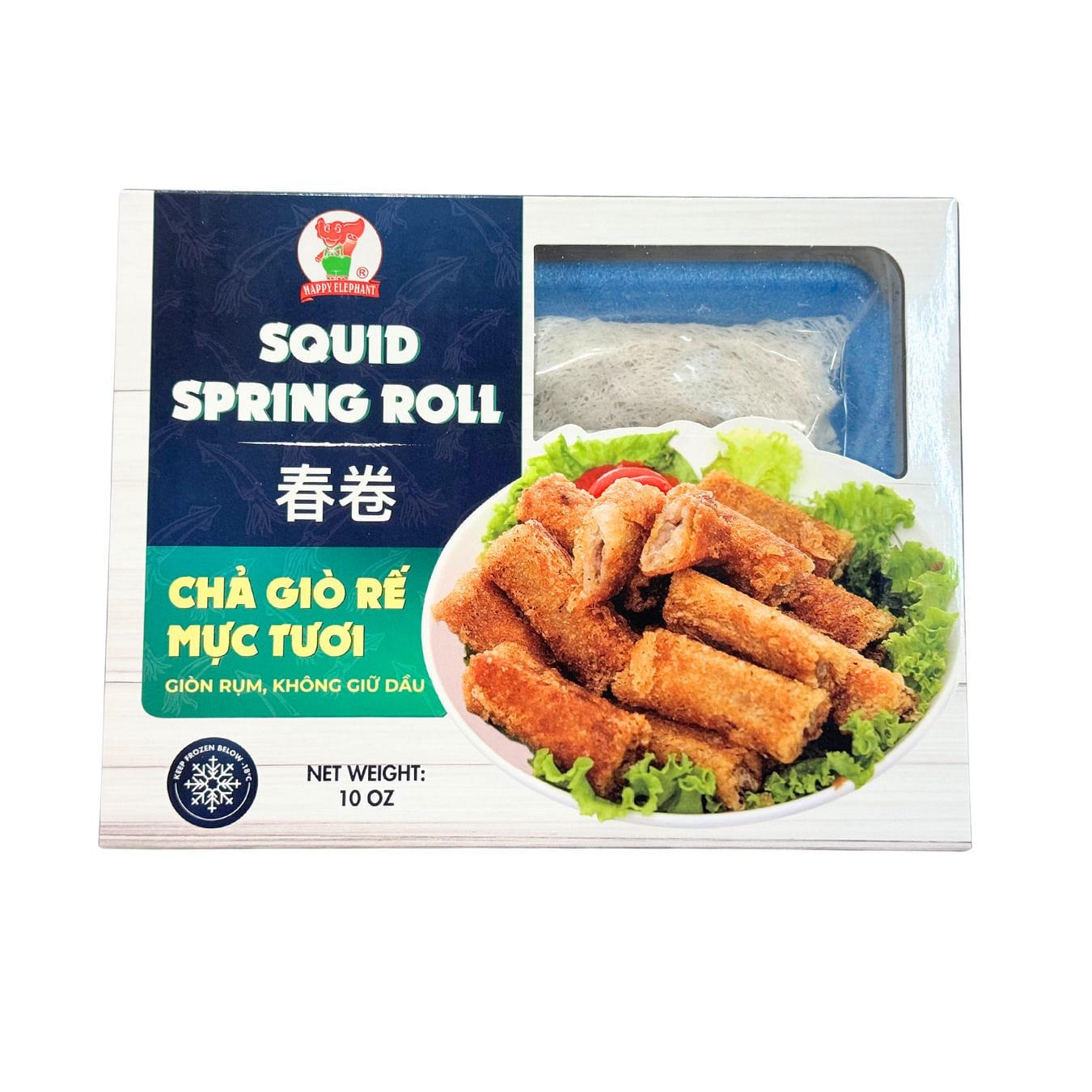 Happy Elephant Squid Spring Roll, Frozen 10 oz