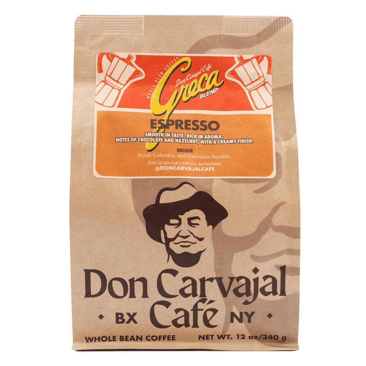 Don Carvajal Café Greca Espresso Mezcla de Grano Entero 12 onza(s)