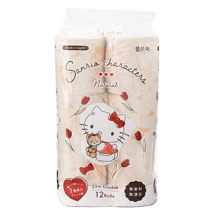 日本MARUTOMI Hello Kitty天然双层卫生纸 卷纸 12卷装 1 个