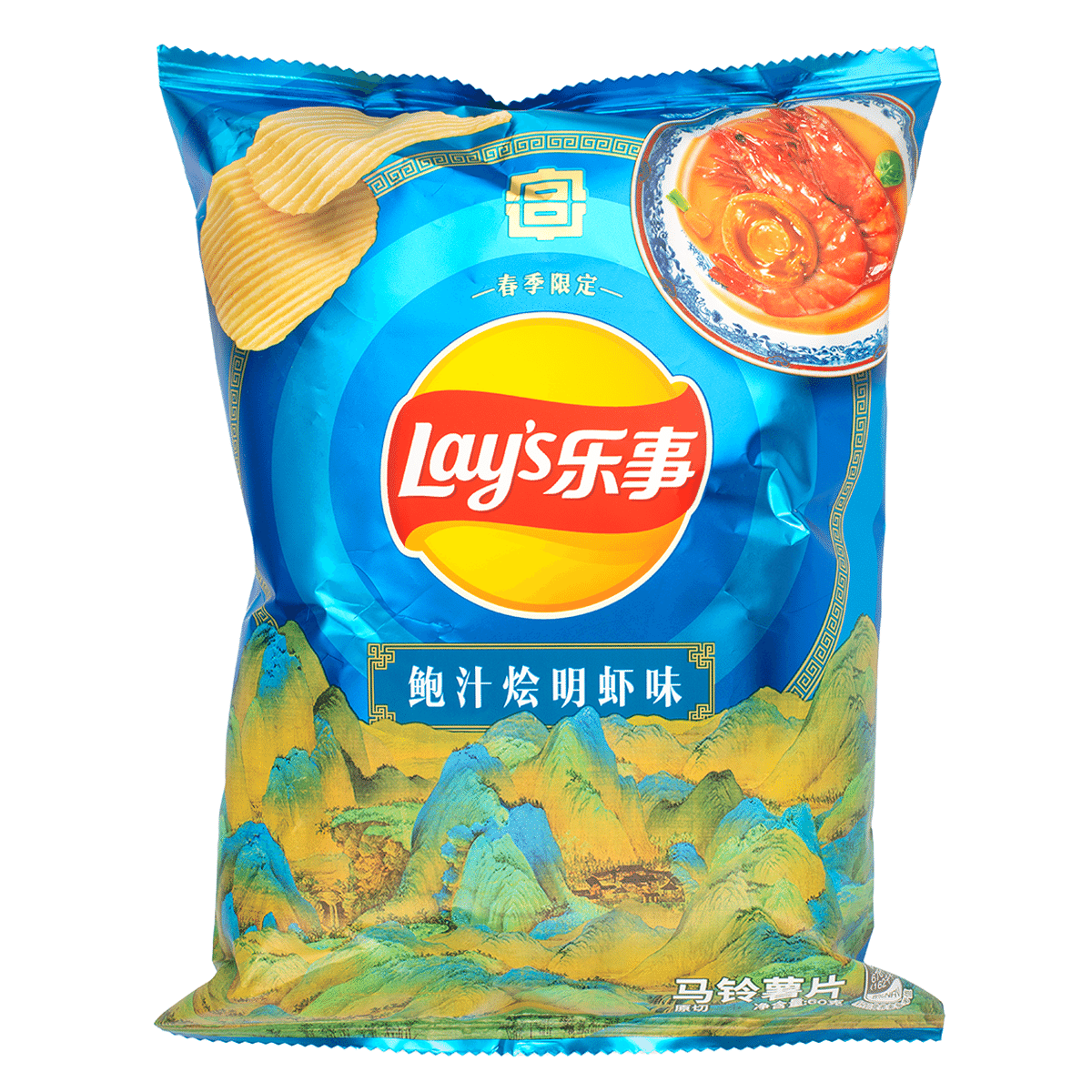 乐事 鲍汁烩明虾味薯片 袋装 24年春季限定 60 克