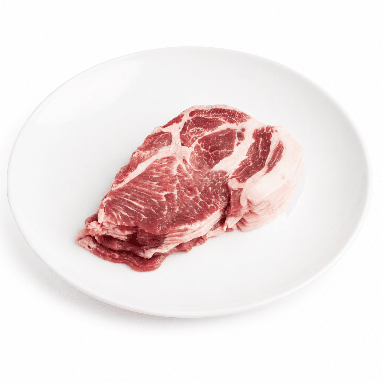Premium Kurobuta CT Butt Fatias Finas Congeladas 12 oz