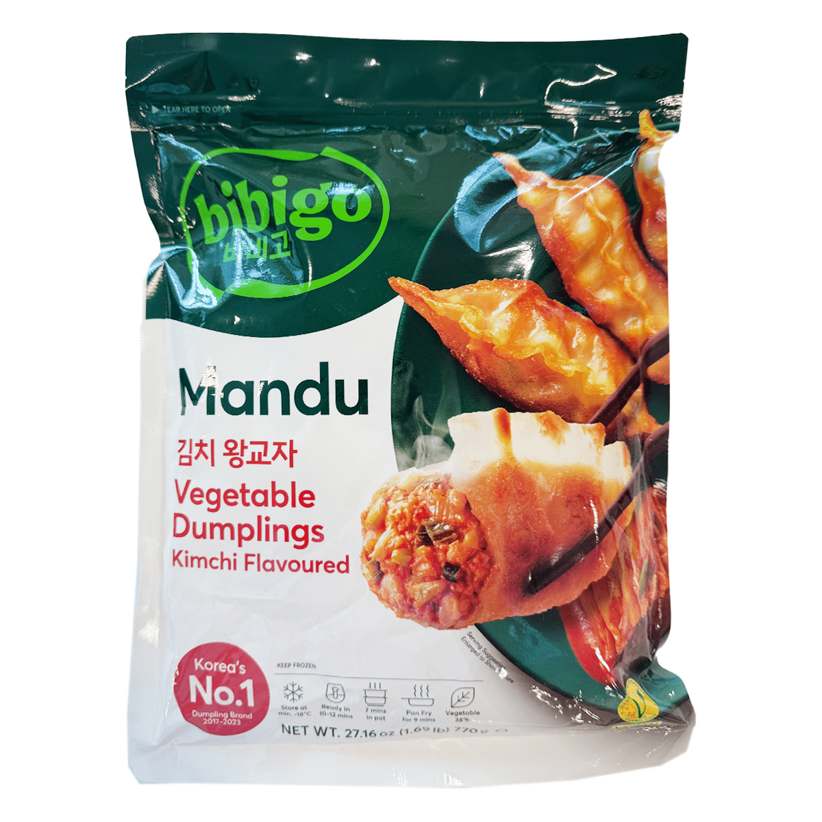 Dumplings de Vegetais Sabor Kimchi CJ Bibigo, Congelado 770 g
