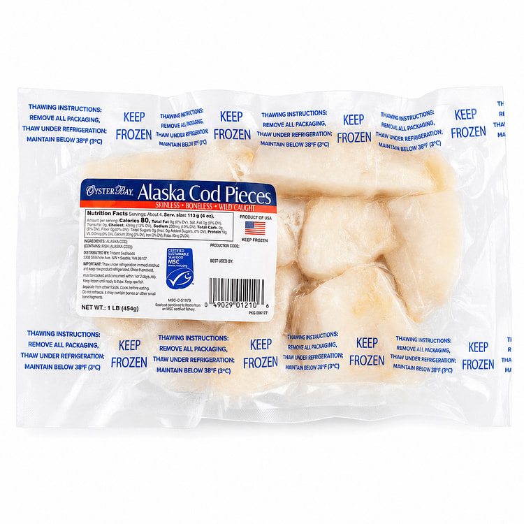Oyster Bay Wild Caught Alaska Cod Pieces 1 lb