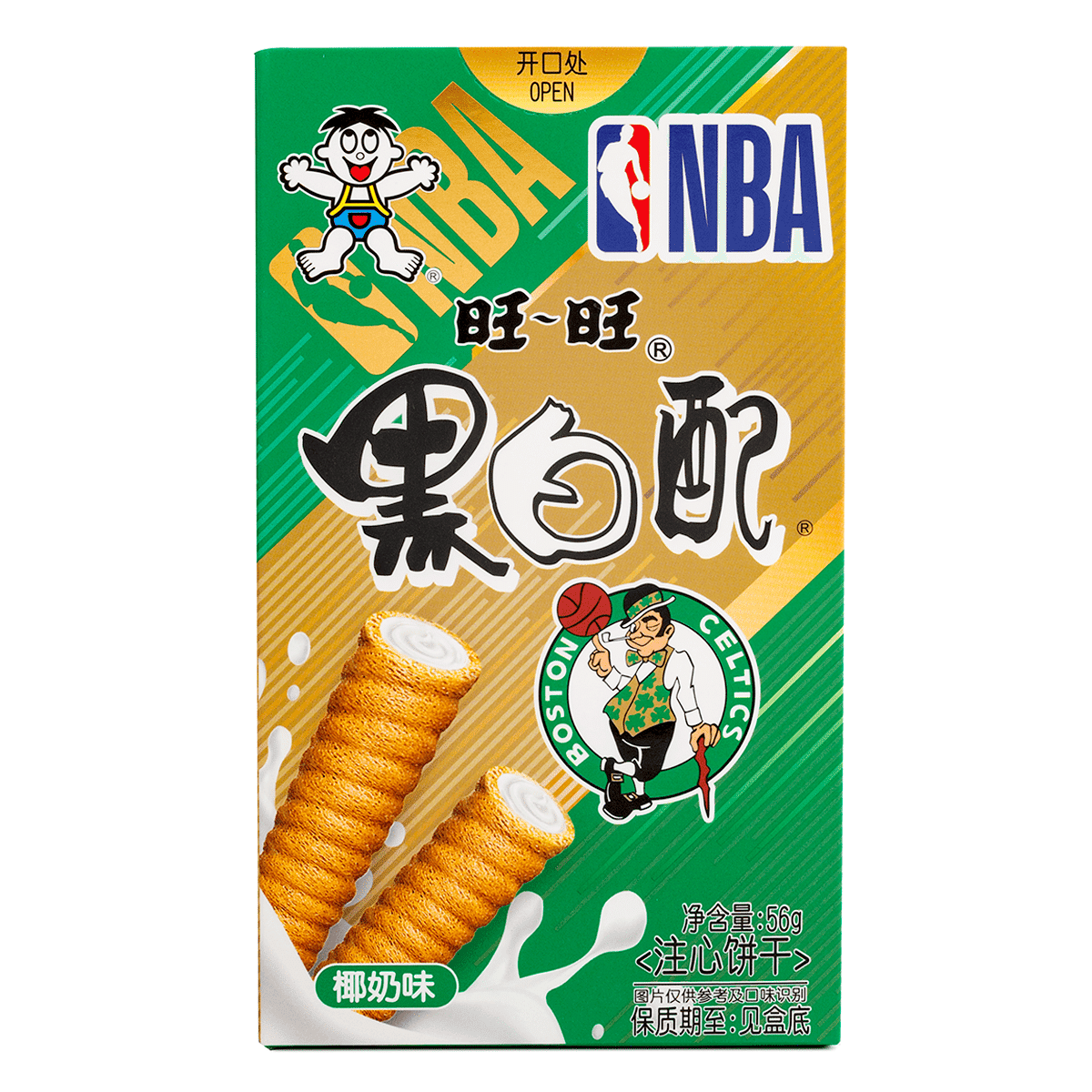 Want Want Rolos de Biscoito com Sabor de Leite de Coco 56 g