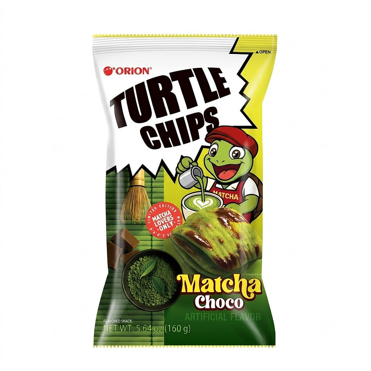 Orion Turtle Chip Matcha Choco 160 g