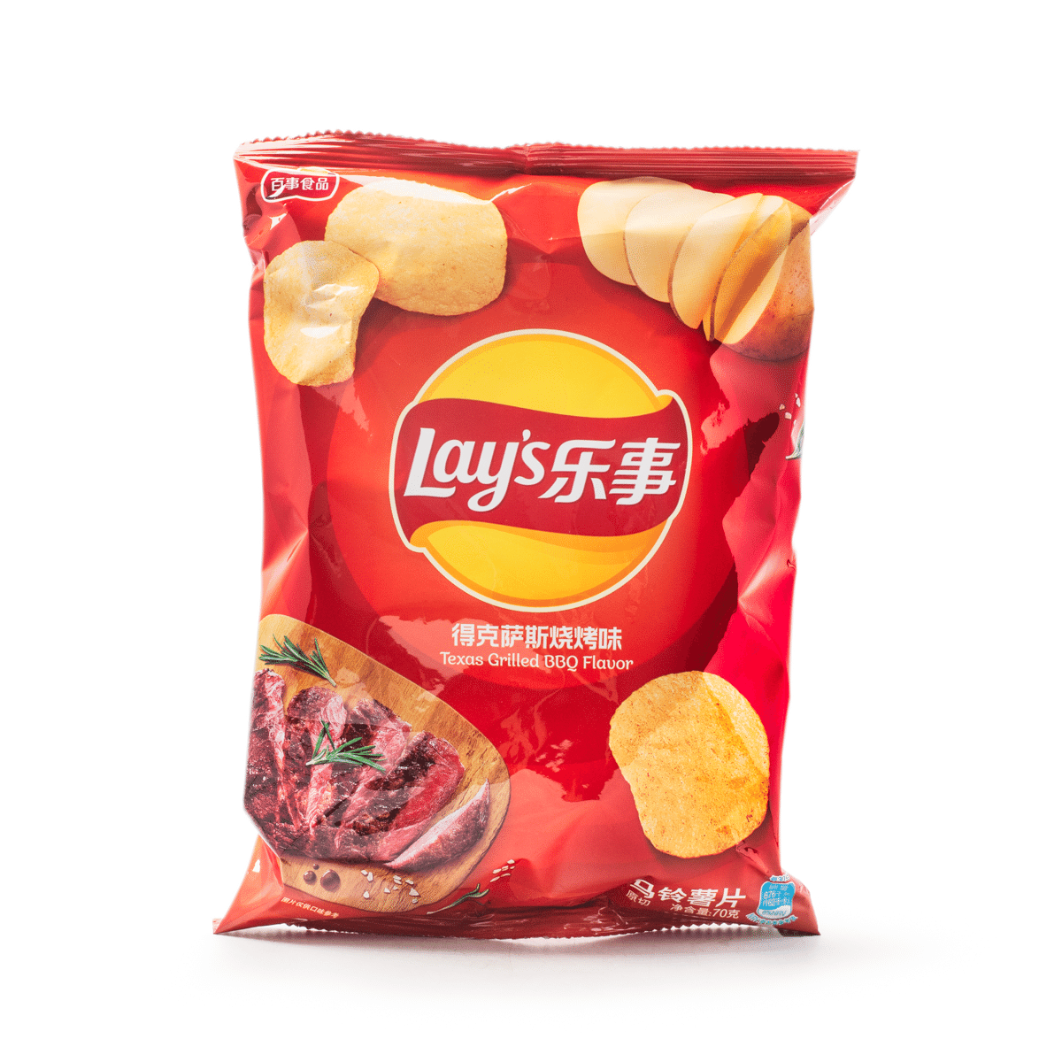 乐事 薯片 德克萨斯烧烤味 70 克