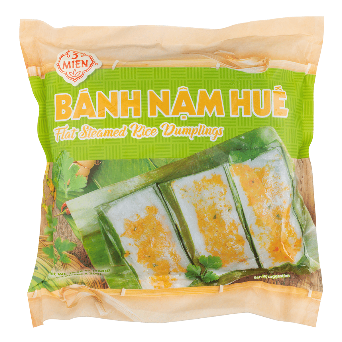 3 Flat Steamed Rice Dumplings, Frozen 300 g