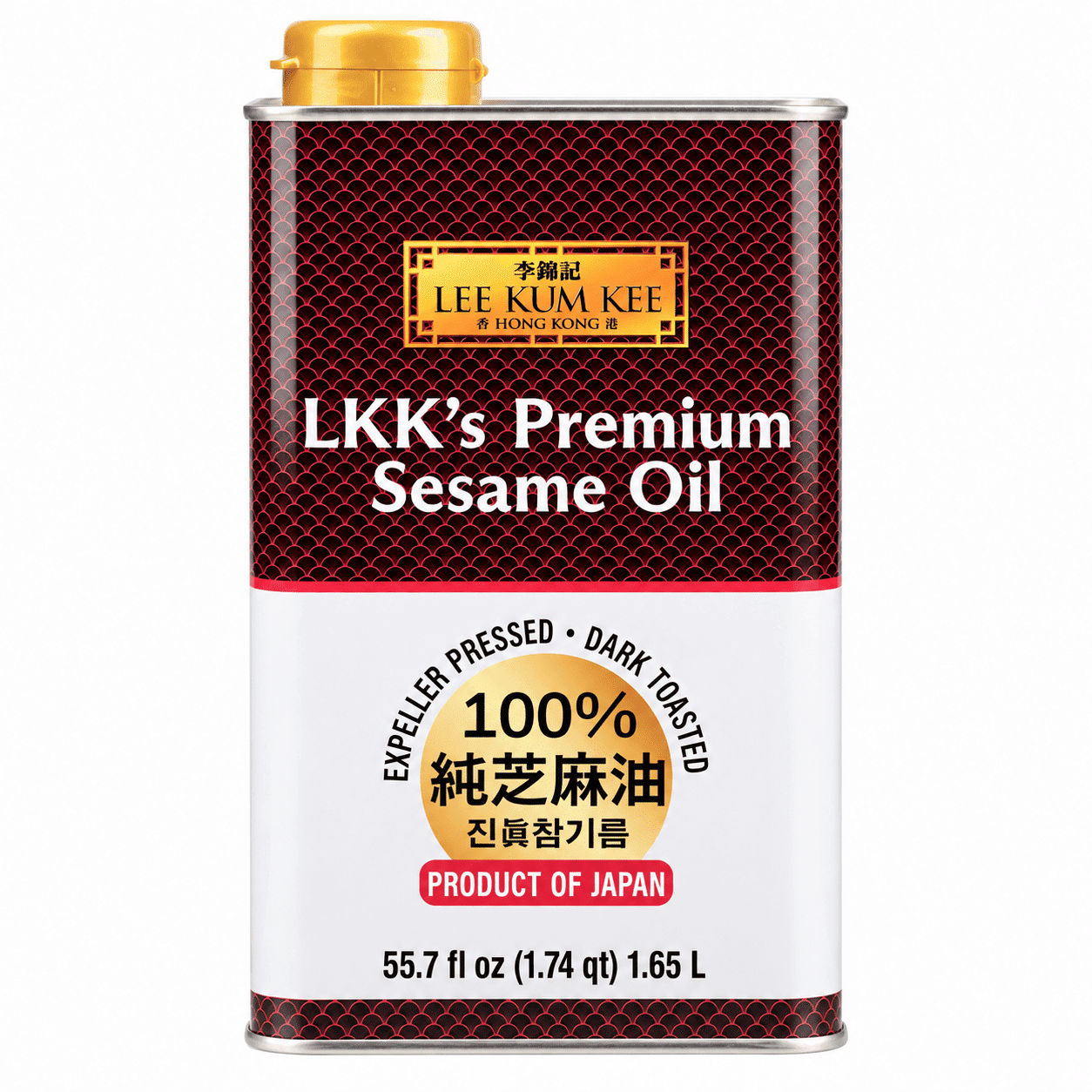Lee Kum Kee Dark Roast 100% Premium Sesame Oil Product of Japan 55.7 fl.oz 55.7 fl.oz