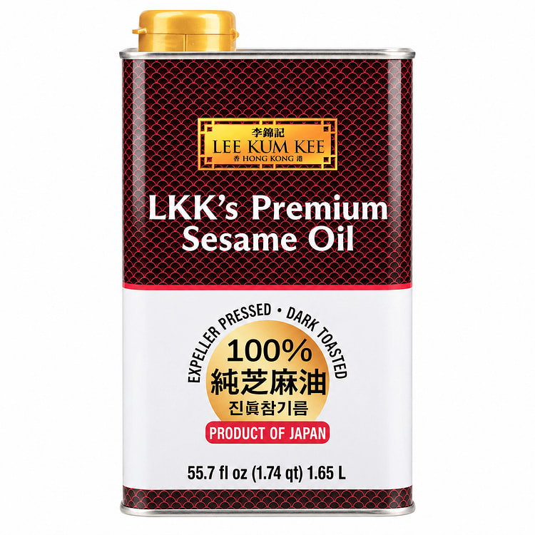 Lee Kum Kee Dark Roast 100% Premium Sesame Oil Product of Japan 55.7 fl.oz 